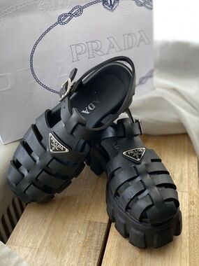 Prada Monolith Rubber Cage Sandal - Size EU 40 (US 9)
